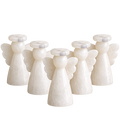 Set of 5 White Onyx Angels – Handcrafted Natural Stone Keepsakes (8cm)