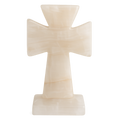 Handcrafted White Onyx Cross – Natural Stone Home Décor (10 cm)